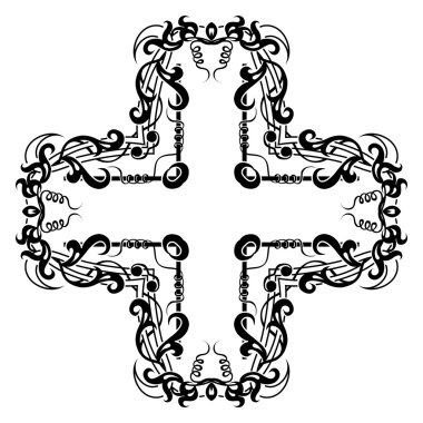 Soyut haç sembolü Süs . Geometrik çapraz kaleydoskop el