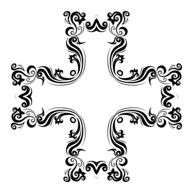 Soyut haç sembolü Süs . Geometrik çapraz kaleydoskop el