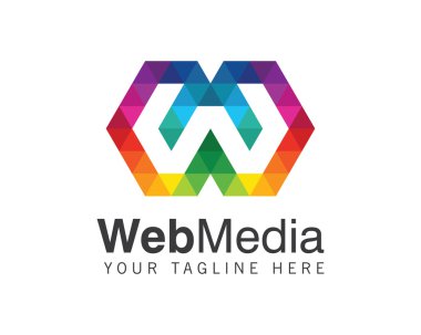 Harf W logo tasarlamak vektör. Renkli harf W logo vektör depo