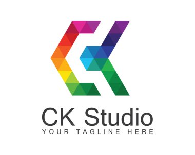 C harfi logo tasarlamak vektör. Renkli harf C logo vektör depo