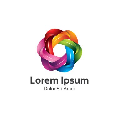 Renkli spektrum diyafram fotoğraf sembolü, altıgen döngü logo vektör.