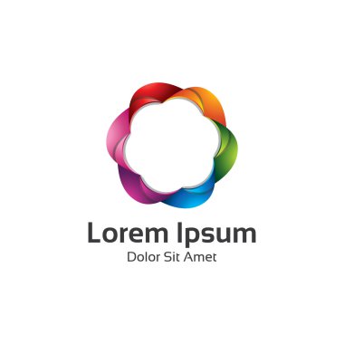 Renkli girdap simgesi. Soyut parlak daire sonsuz döngü simgesi logosu.