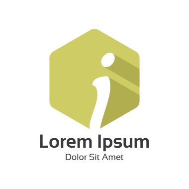 Mektup I logosu düz uzun gölge tasarım vektörü.