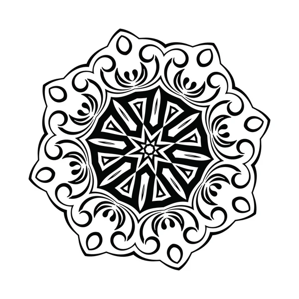 Kaléidoscope abstrait Ornement mandala rond. Cercle géométrique k — Image vectorielle