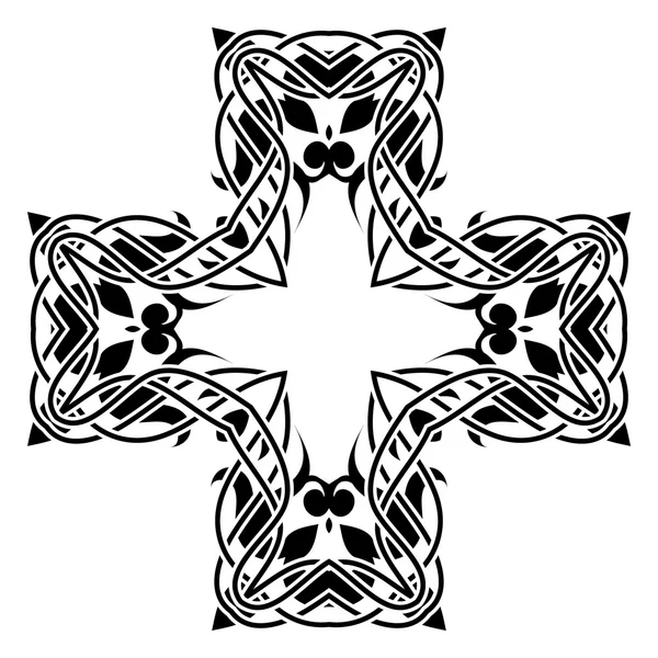 Abstract cross symbol Ornament . Geometric cross kaleidoscope el — Stock Vector