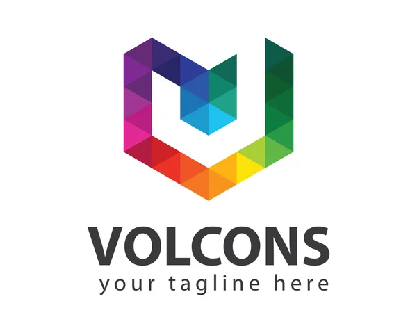 Empresa corporativa carta V logo design vector. Carta colorida — Vector de stock