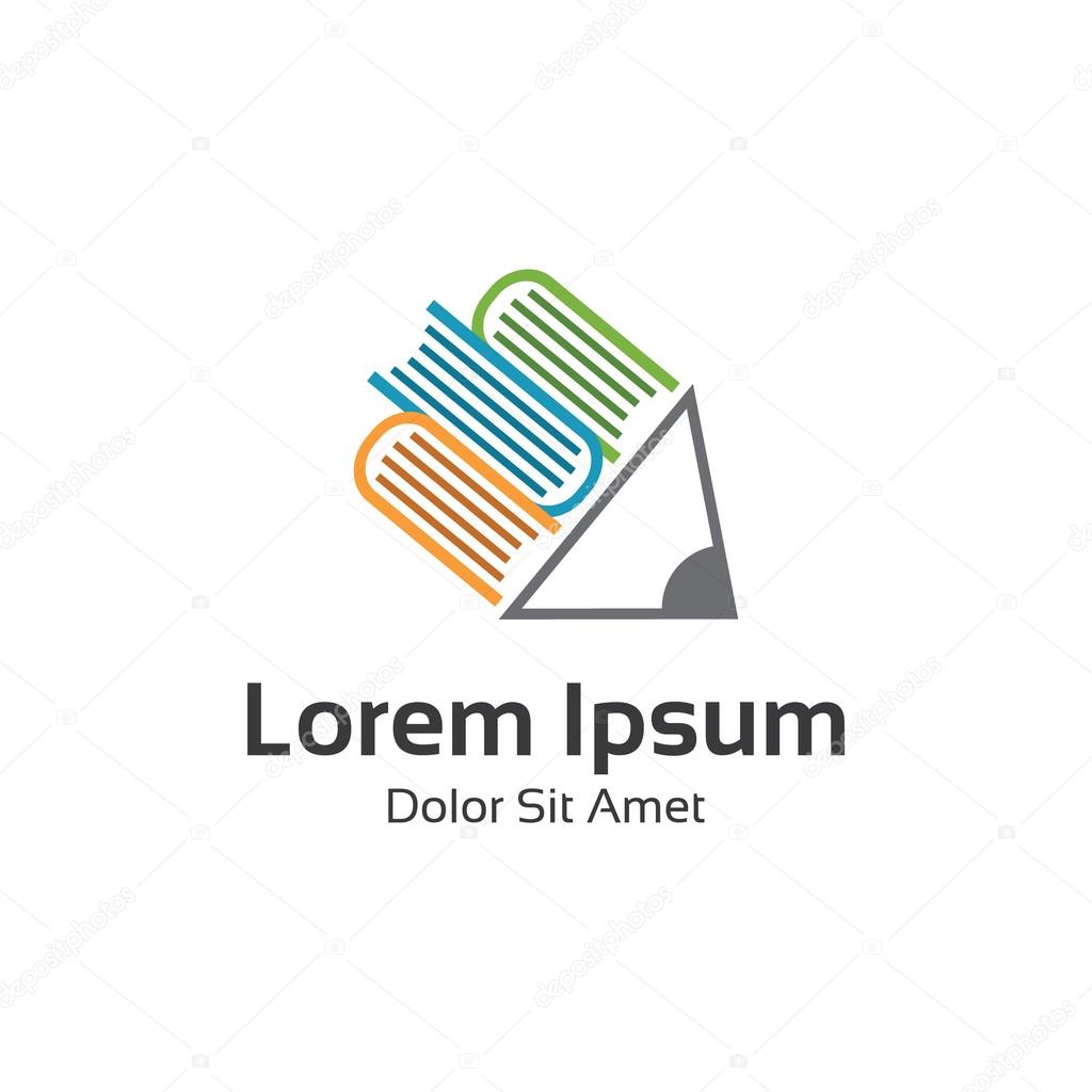 Book logo vector design. Abstract book and pencil vector. Book logo for library or education.