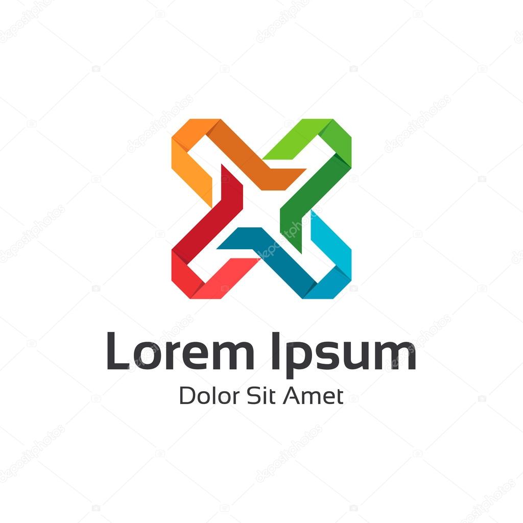 Business corporate letter X logo design vector. Flat design icon letter x . Cross symbol sign template.