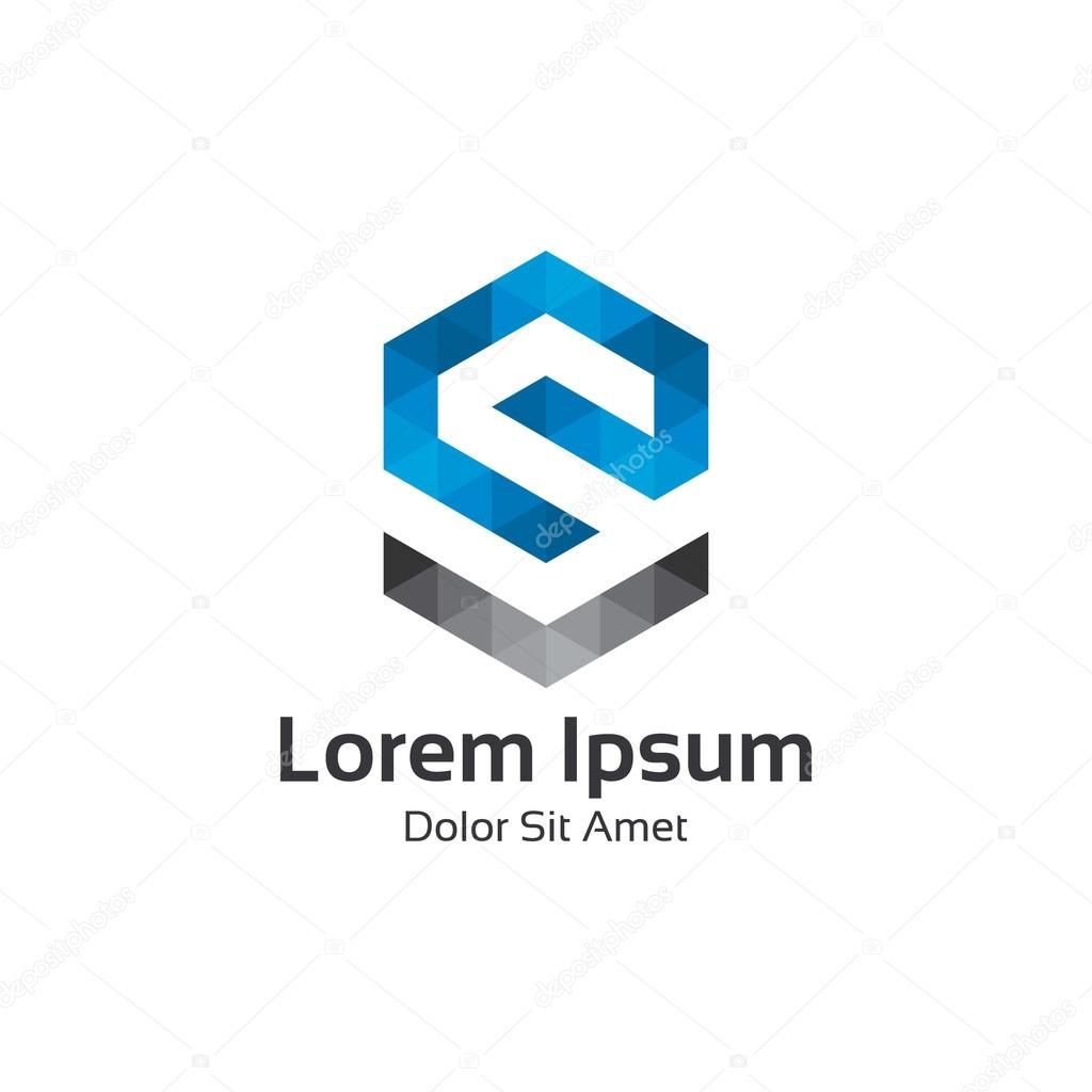 Business corporate letter S logo design vector. Colorful hexagonal triangle letter S logo vector template. Letter S logo for technology.