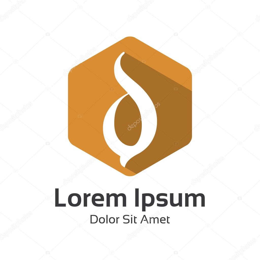 Letter D logo flat long shadow design vector. Hexagonal flat design of letter D logo vector template.