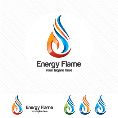 3D petrol ve doğal gaz logo tasarımı. Renkli 3d petrol ve doğal gaz logo vektör 