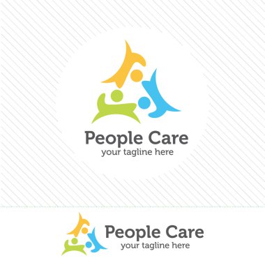 Soyut insanlar logosunu görmeniz gerekir. Sosyal Medya ağ insanlar logo vektör.