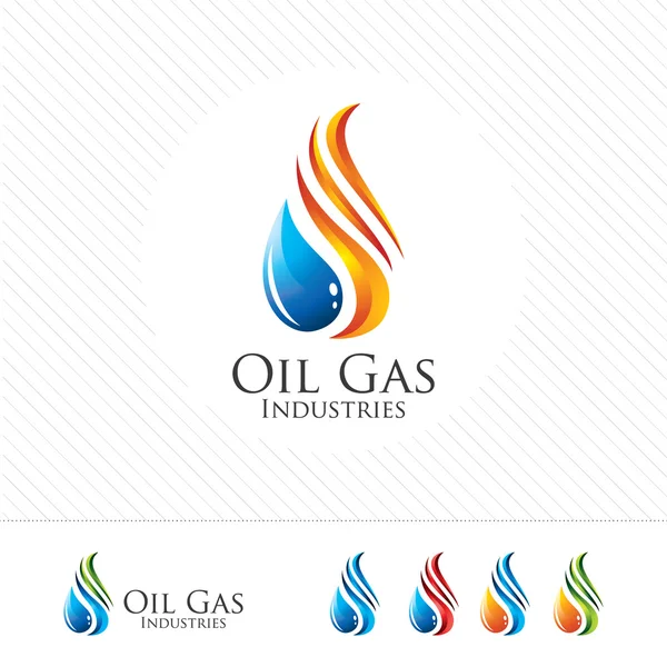 Diseño de logotipo de petróleo y gas 3D. Colorido vector de logotipo de petróleo y gas 3D — Archivo Imágenes Vectoriales