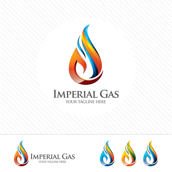 Design de logotipo de óleo e gás 3D. Vetor colorido do logotipo do óleo e do gás 3D — Vetor de Stock