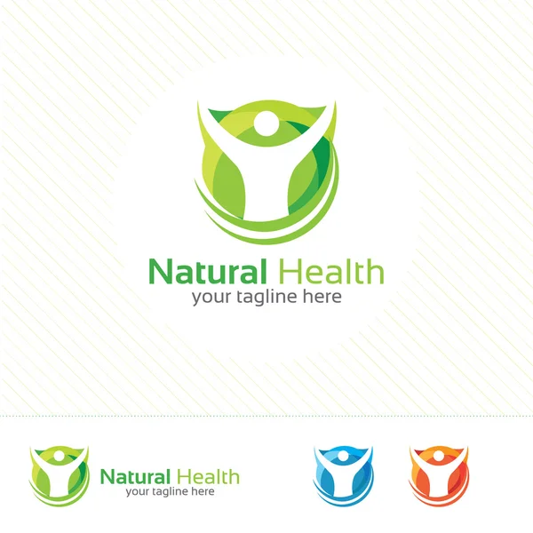 Abstracte gezondheidsvoeding logo. Natuur gezondheid symbool vector. — Stockvector