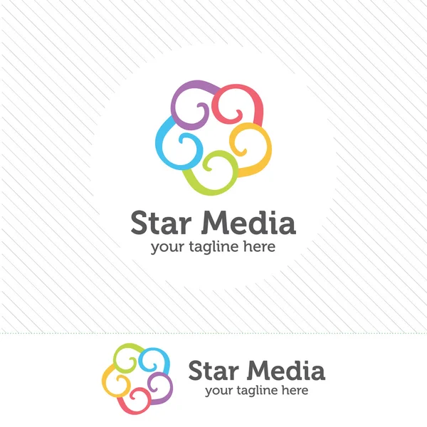 Plantilla de logotipo de estrella abstracta. Estrella vector logo identidad corporativa — Vector de stock