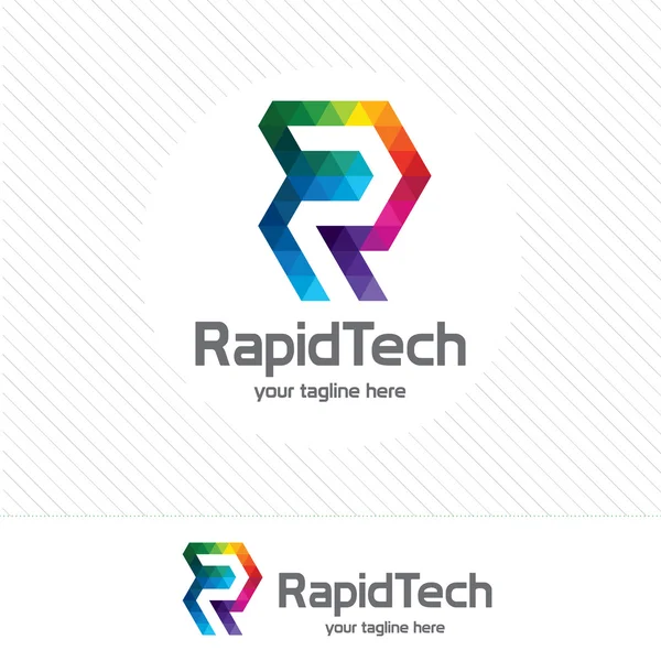 Вектор дизайна логотипа компании R. Цветные буквы — стоковый вектор