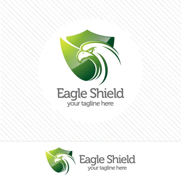 Escudo de águila logotipo de seguridad, símbolo abstracto de seguridad. Escudo — Archivo Imágenes Vectoriales