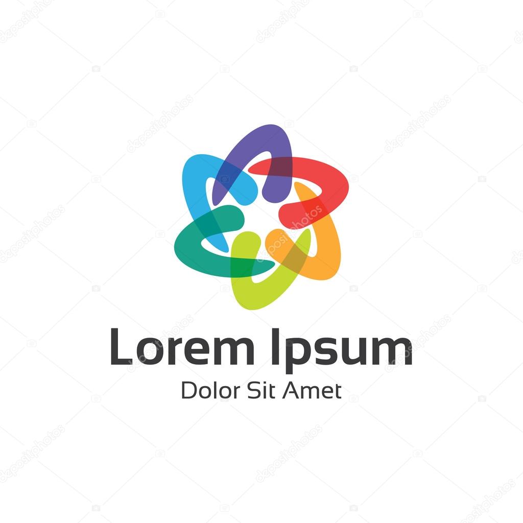 Abstract colorful loop logo concept.Printing media logo.
