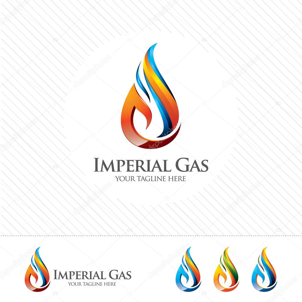 3D oil and gas logo design. Colorful 3D oil and gas logo vector template. oil and gas concept with 3D style design vector.