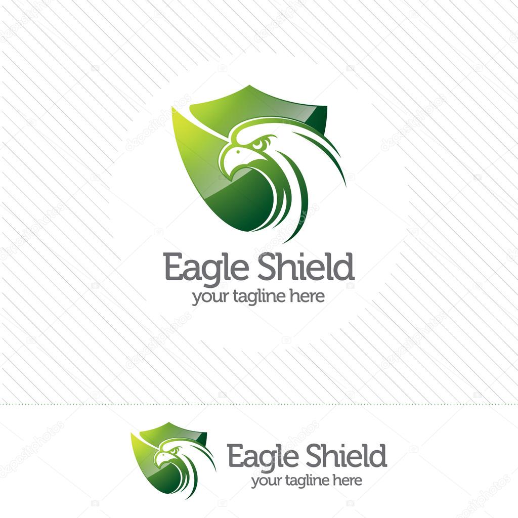 Eagle shield security logo , abstract symbol of security. Shield protection logo vector.
