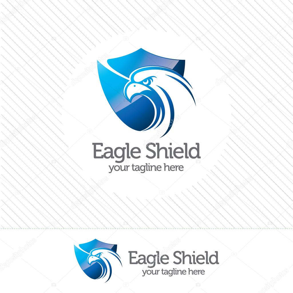 Eagle shield security logo , abstract symbol of security. Shield protection logo vector.