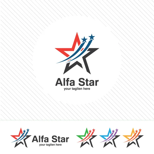 Abstract star logo template.Simple modern star vector . — Stock Vector