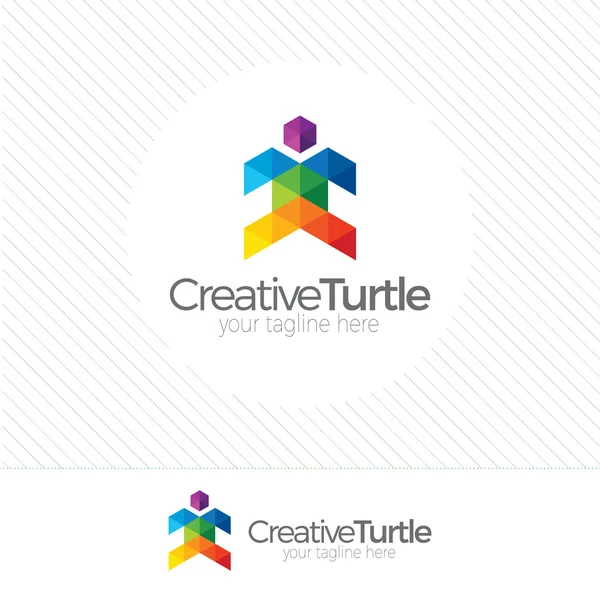 Modelo de vector de diseño de logotipo de tortuga abstracta, tortuga colorida il — Vector de stock