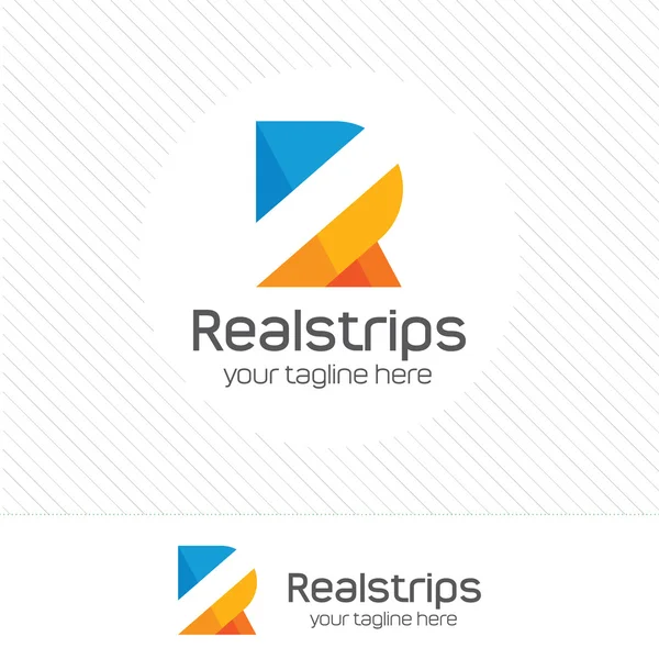 Diseño plano abstracto letra R logo vector. Color simple y estilo moderno . — Vector de stock