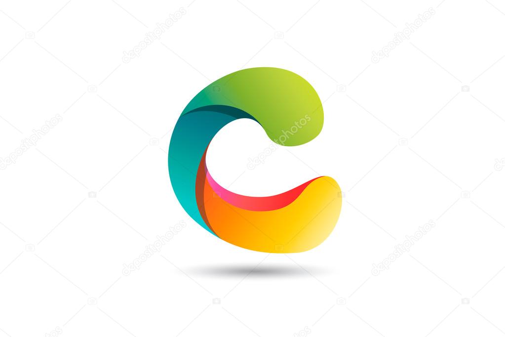 Letter C logo design illustration.  Colorful and modern letter C.