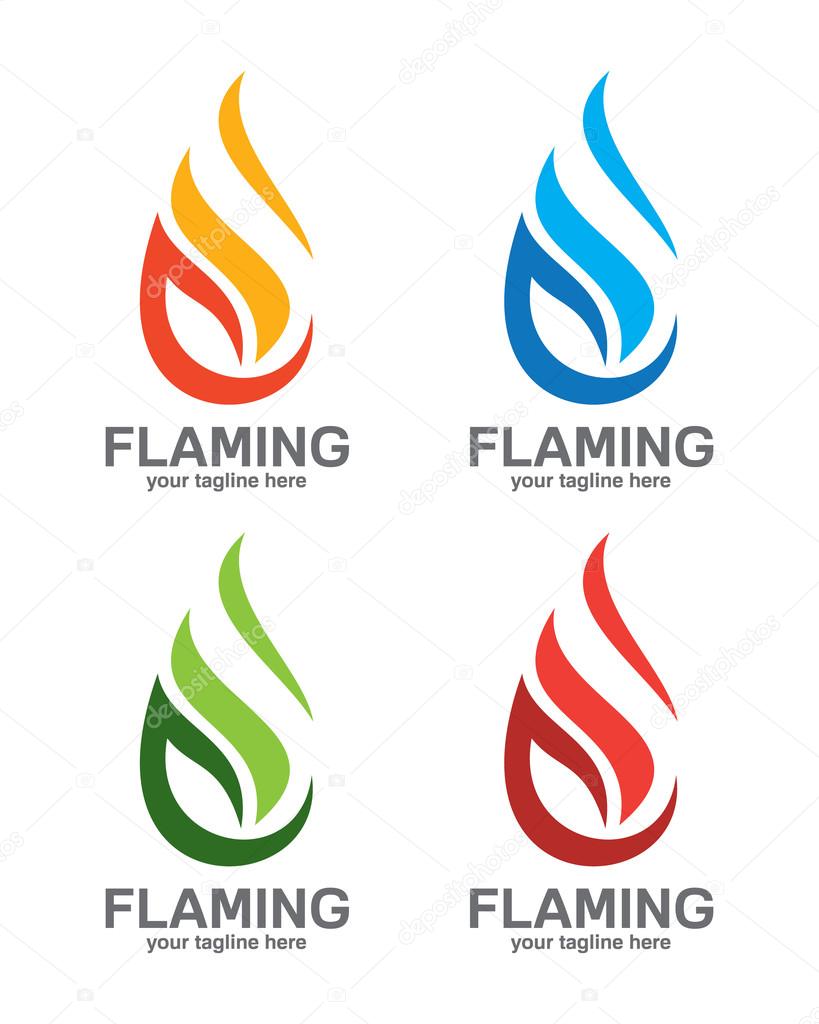 Vector flame logo for industrial gas company .
