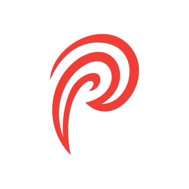Soyut mektup P logo şablonu.