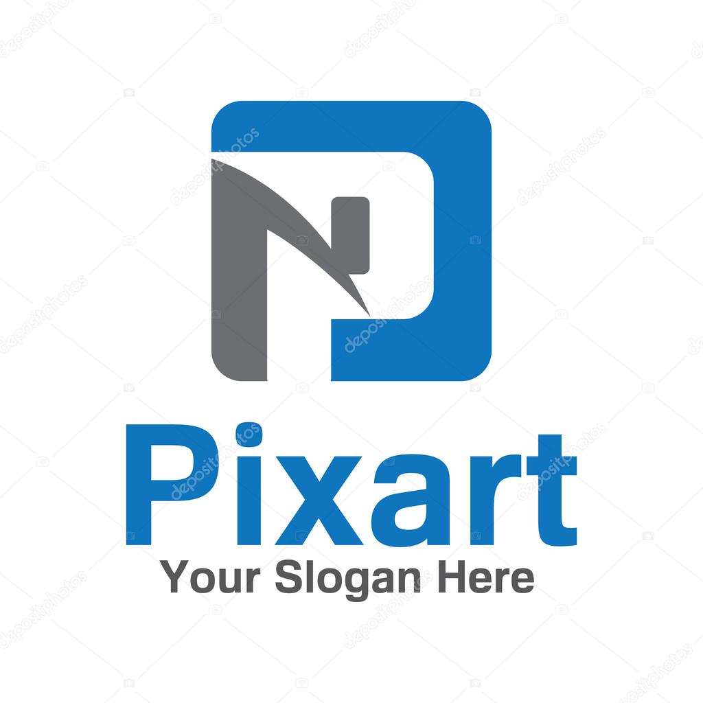 Square letter P logo template. Suitable for media, agency, finance and other companies.