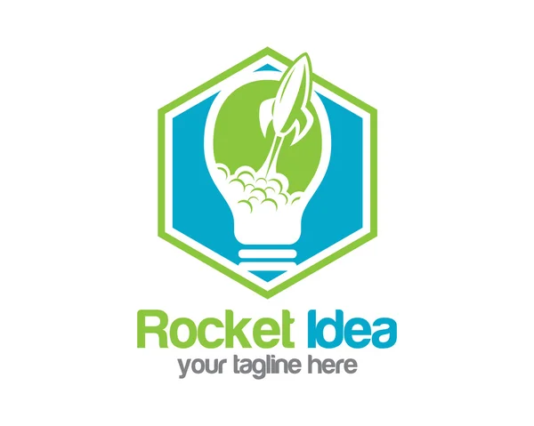 Rocket idea logo design vector. — Stock Vector