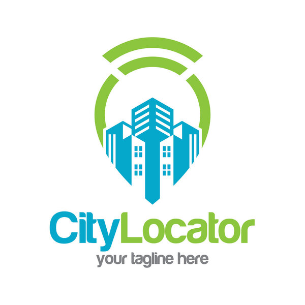 City pointer location logo design.