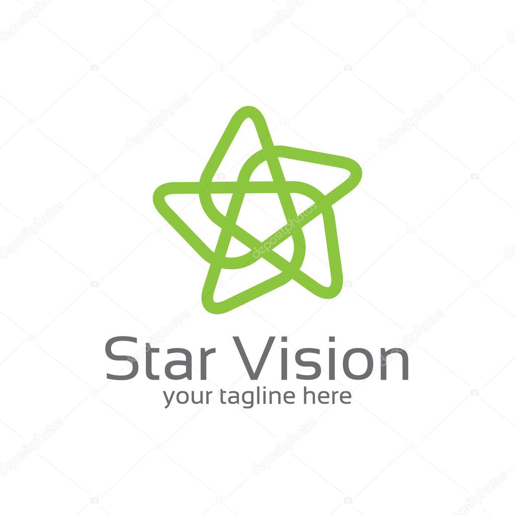Star connected loop abstract logo design template.