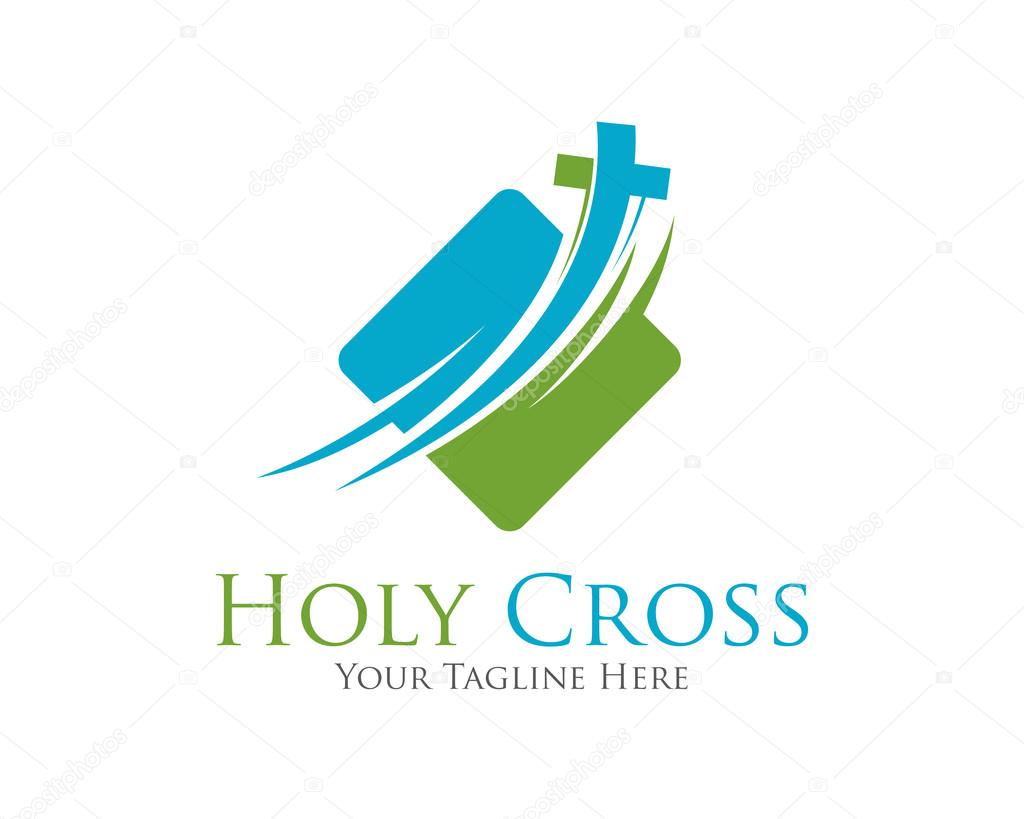 Cross vector logo design template.