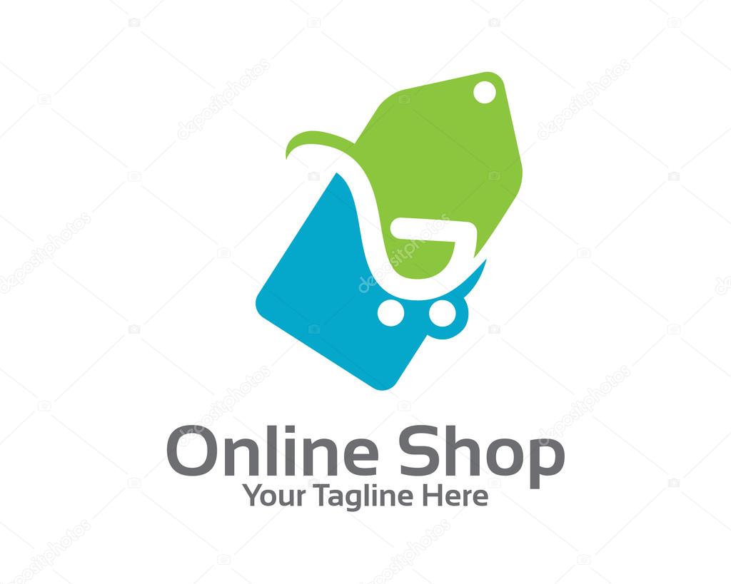 Online store logo design vector.