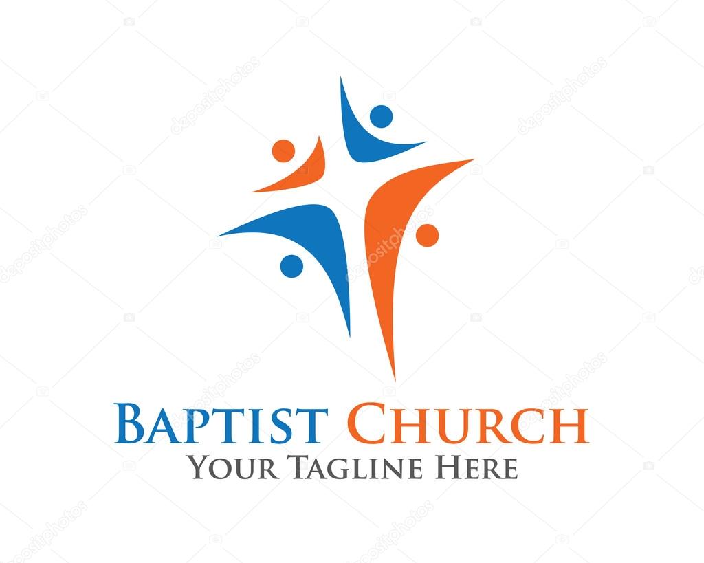 Abstract christian cross logo design vector template. Baptist chruch symbol vector design template.