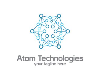 İş kurumsal Atom Nükleer Teknoloji logo tasarım şablonu