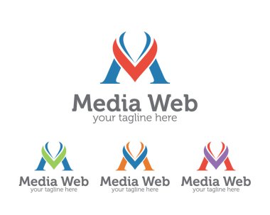 İş kurumsal mektup M logo tasarım şablonu. Basit ve görev