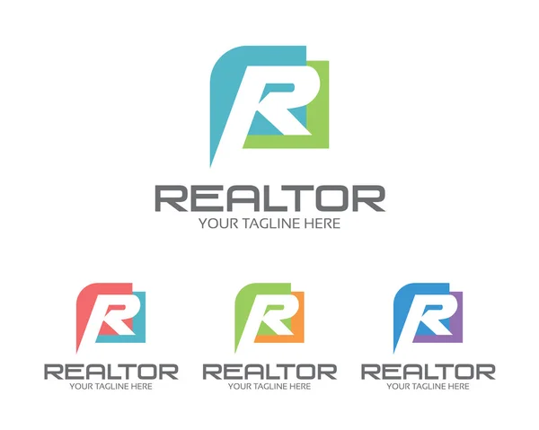Üzleti vállalati R betű logo design sablon. Egyszerű és cle — Stock Vector
