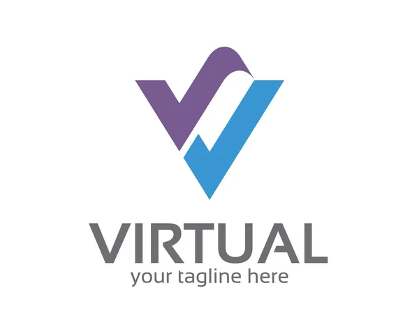 Empresa corporativa carta V logo design template. Simple y círculo — Vector de stock