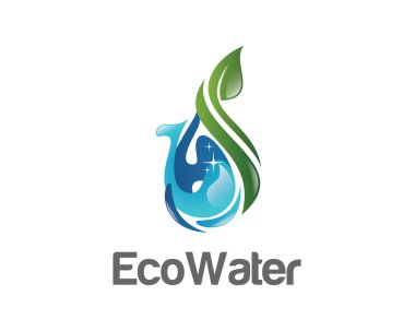 Eco water logo design vector template. Water drop symbol vector . Green ecology logo design vector. Simple clean design water vector.