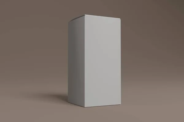 Rendering Einer Leeren Weißen Box Mit Schlichtem Hintergrund Kann Für — Stockfoto