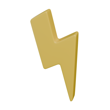 Pürüzsüz kenarları ve temiz gölgeleri olan parlak sarı bir şimşeğin üç boyutlu cesur bir çizimi. Canlı renk ve modern stil onu hava ikonları, enerji temaları, uyarılar ve dinamik grafik tasarım projeleri için mükemmel hale getiriyor..