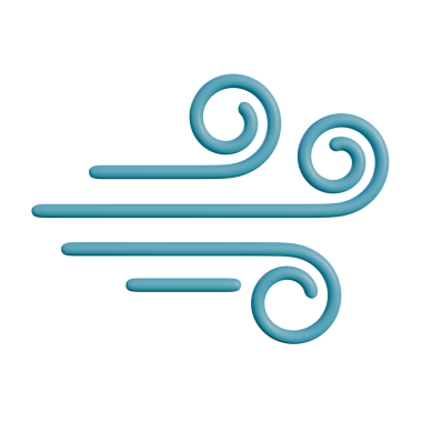 Pürüzsüz mavi girdap çizgileri içeren üç boyutlu bir rüzgar ikonu. Yumuşak gölgeleme ve yuvarlak şekiller hava durumu uygulamaları, hava akışı göstergeleri, havalandırma grafikleri ve dijital tasarım projeleri için mükemmel bir görünüm oluşturur..