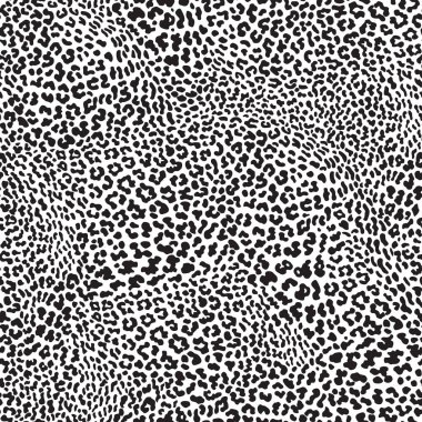 Vector animalistic seamless pattern from leopard skin spots. Trendy black and white background. Batik, wallpaper, wrapping paper, silk chintz textile print