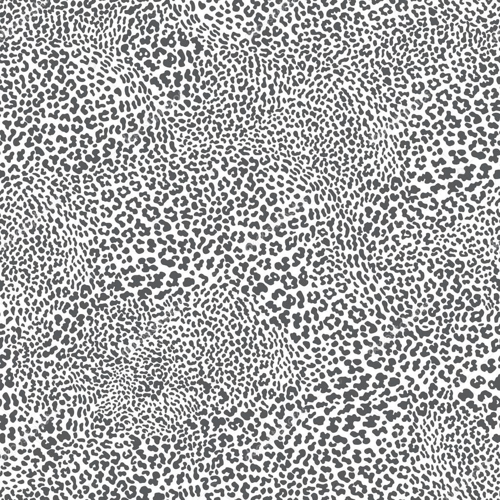 Vector animalistic seamless pattern from leopard skin spots. Trendy black and white background. Batik, wallpaper, wrapping paper, silk chintz textile print