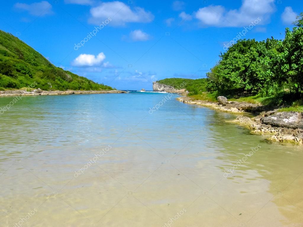 Plage De La Porte Denfer Guadeloupe Stock Photo